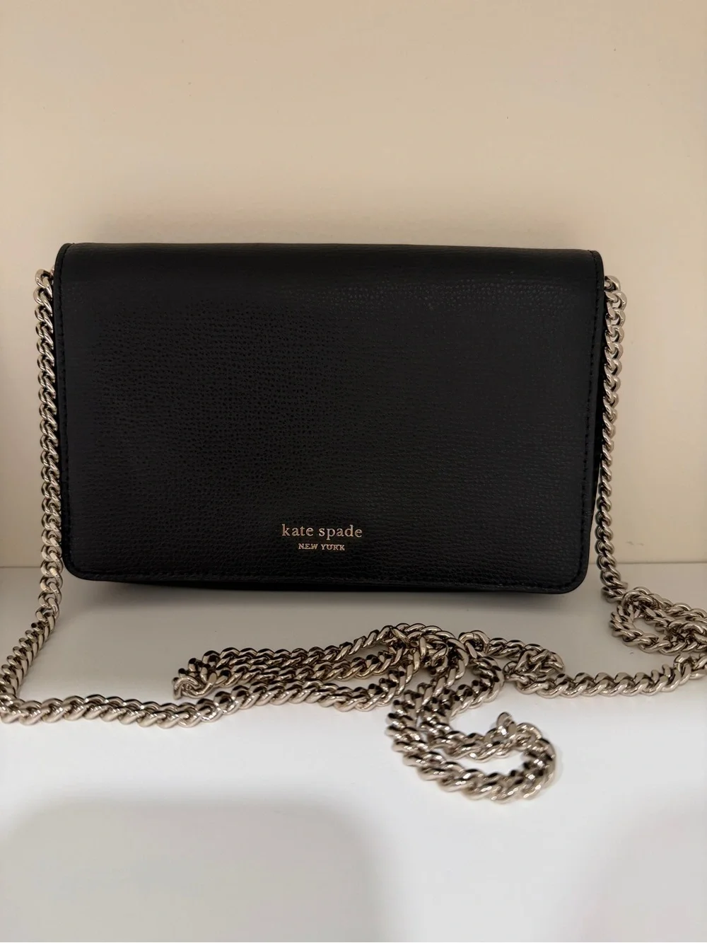 kate spade New York Black Leather Chain Crossbody NWOT